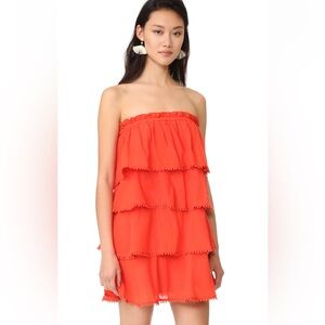 Red Carter candy ruffle teared dress